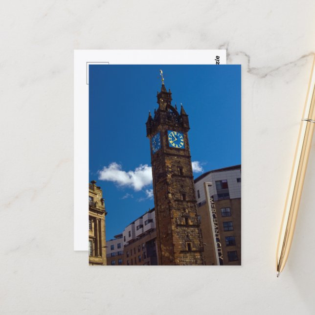 Tour de la Tolbooth, Carte postale de Glasgow (Devant/Arrière en situation)