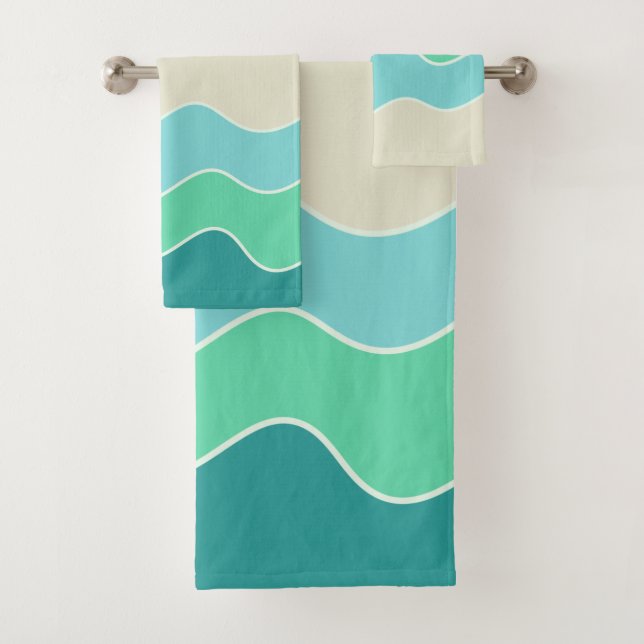 Tour de l'ensemble de serviettes de bain Waves (En situation)