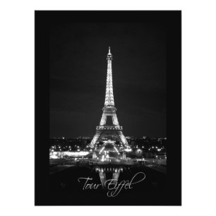 Tour Eiffel à la nuit B&W Photographie Imprimer