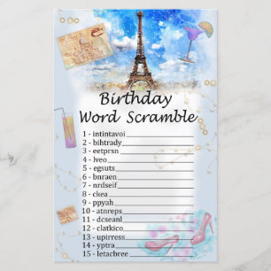 Tour Eiffel Anniversaire Mot Début Jeu