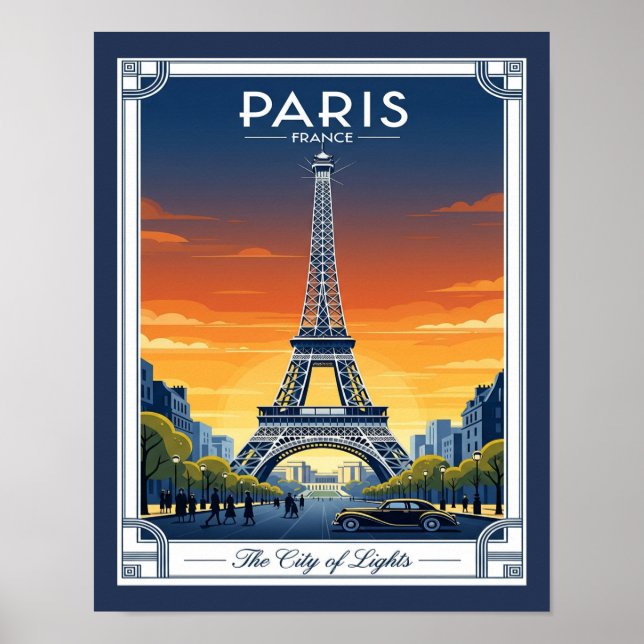 Tour Eiffel Art déco Paris France (Devant)