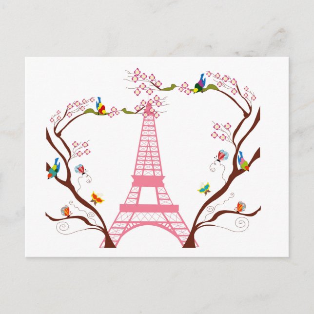 Tour Eiffel au printemps carte postale (Devant)