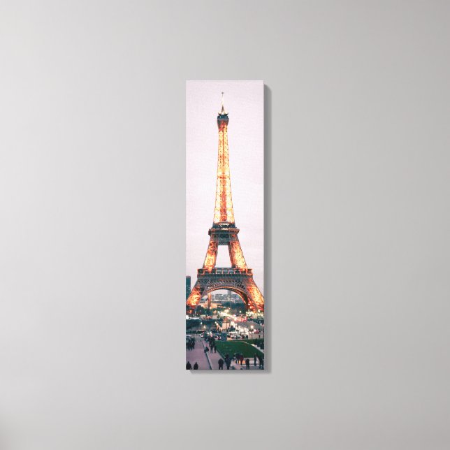 Tour Eiffel Avec Lumières Toile Verte (Recto)