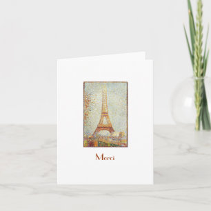 Tour Eiffel, carte de note de Merci de Seurat