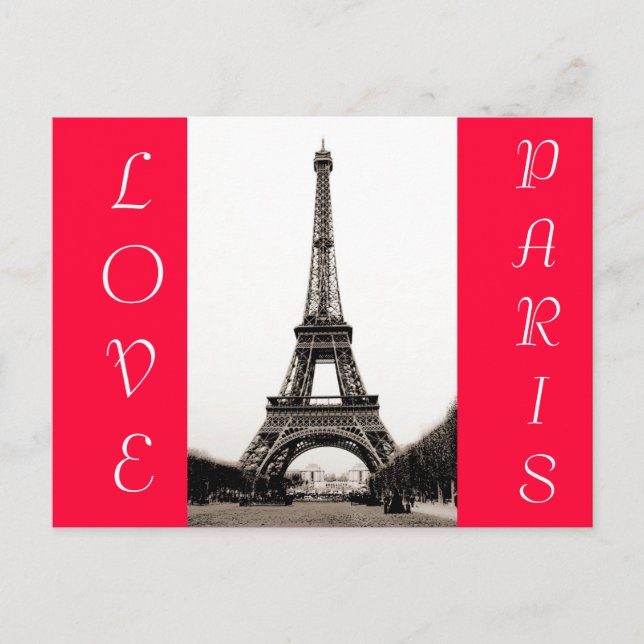 Tour Eiffel - Carte postale Love Paris (Devant)