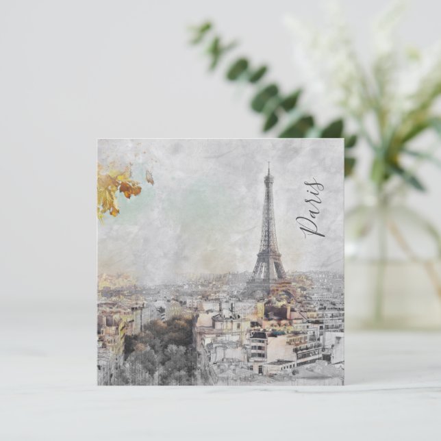 Tour Eiffel. Carte postale Paris, France (Debout devant)