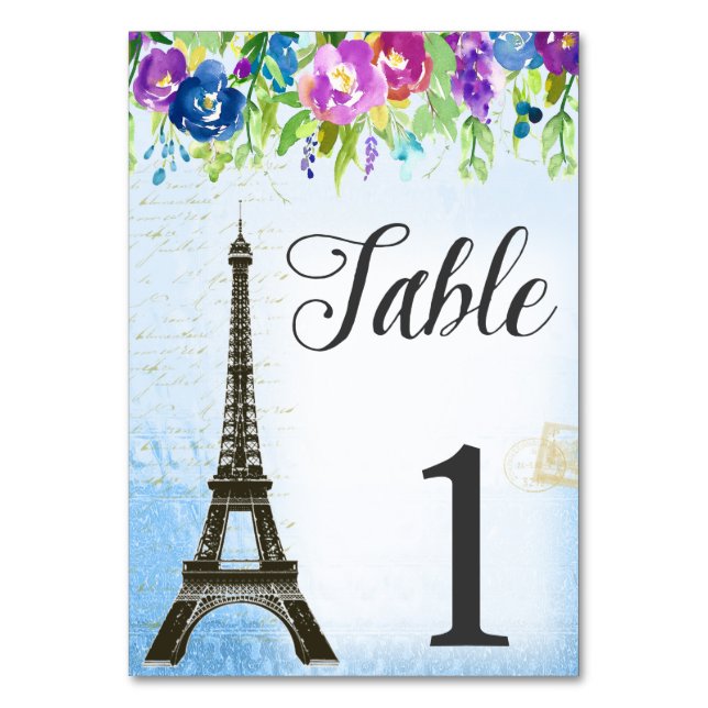 Tour Eiffel Cartes de table à thème françaises (Par défaut)