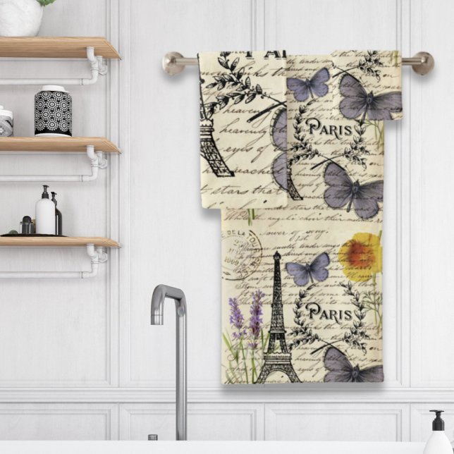 tour eiffel de paris, papillon rustique vintage (Créateur téléchargé)