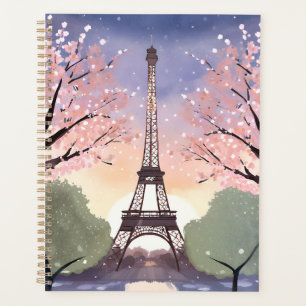 Tour Eiffel en fleurs Paris France Aquarelle