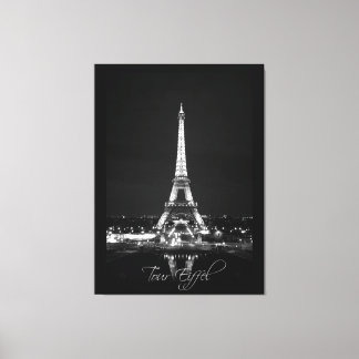 Tour Eiffel en Nuit B&W sur toile enrobée