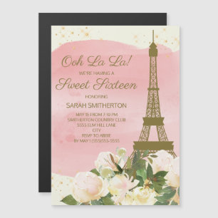 Tour Eiffel en or rose élégant Paris Sweet 16