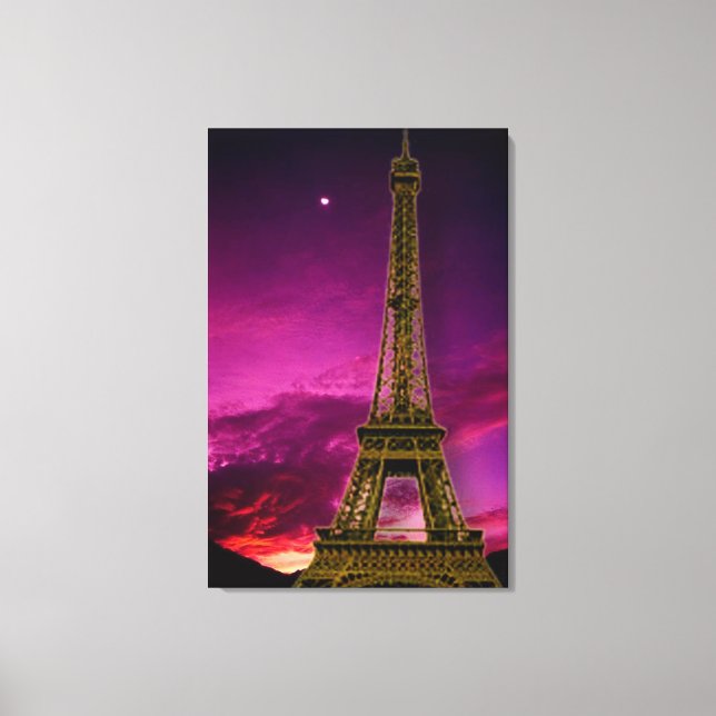 Tour Eiffel en toile ciel soleil (Recto)