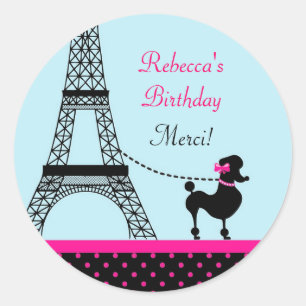 Tour Eiffel Girl Anniversaire Favoriser Sticker