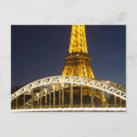 Tour Eiffel Illuminer Pont Paris Carte postale