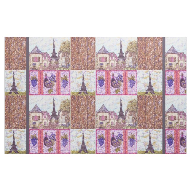 Tour Eiffel inspiré grand tissu pointillisé (Yard)