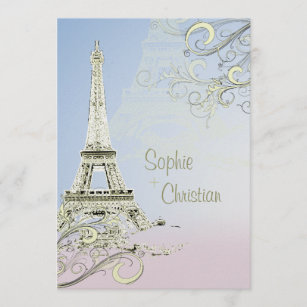 Tour Eiffel + invitations aux mariages