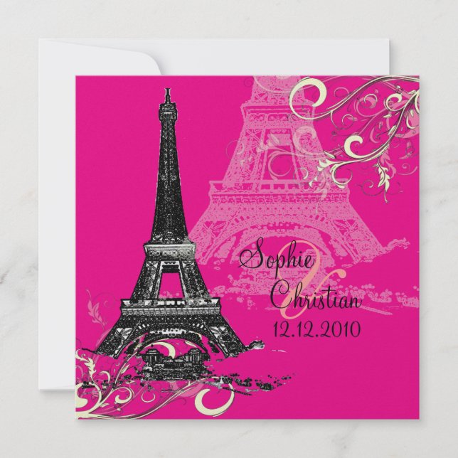 Tour Eiffel + invitations aux mariages (Devant)