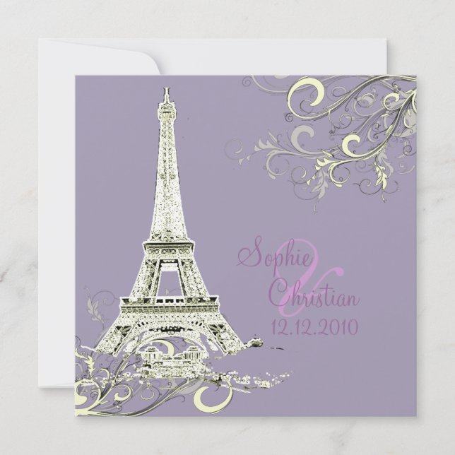 Tour Eiffel + invitations aux mariages (Devant)