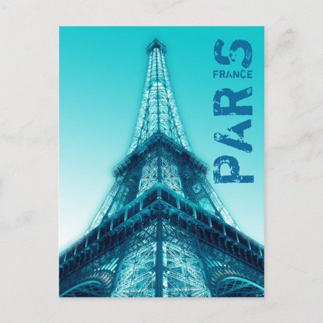 Tour Eiffel la nuit Paris France Carte postale Ble (Devant)