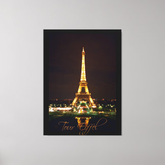 Tour Eiffel la nuit sur toile enveloppée