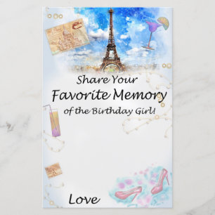 Tour Eiffel Mémoire préférée de la fille d'anniver