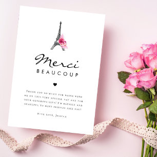 Tour Eiffel Merci Beaucoup Baby Shower Français