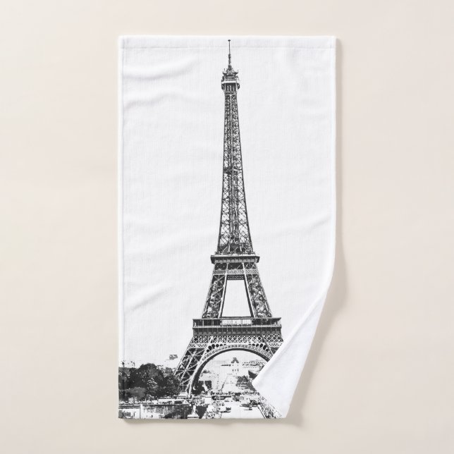 Tour Eiffel noir et blanc (Serviette à main)