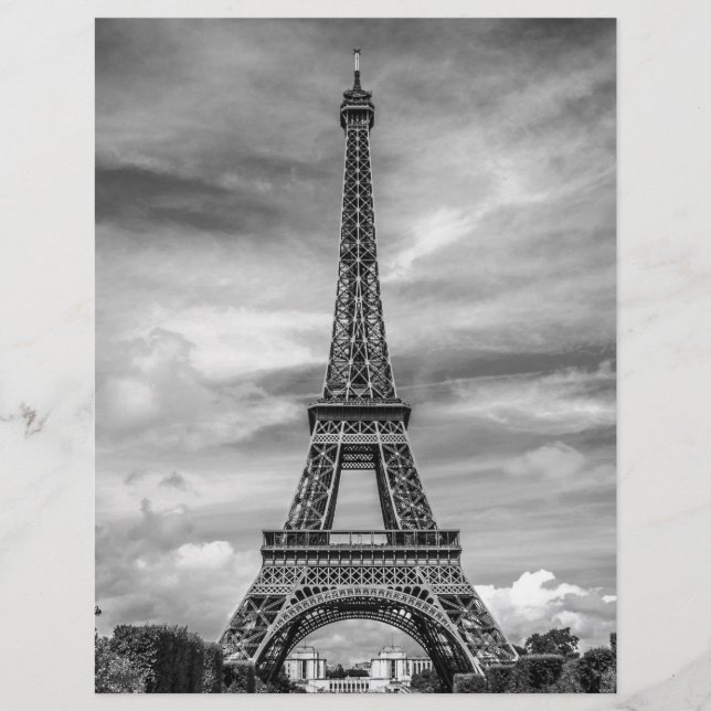 Tour Eiffel noir et blanc Paris France (Devant)
