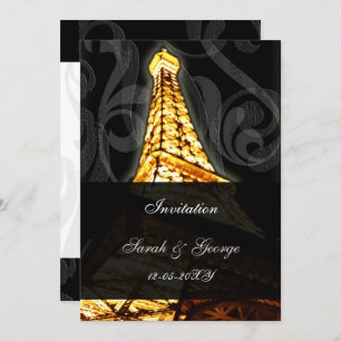 tour eiffel or Paris faire-part de mariage