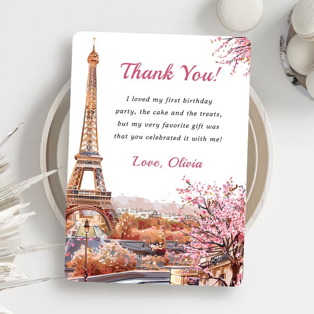 Tour Eiffel Paris Carte de remerciements d'anniver (Créateur téléchargé)