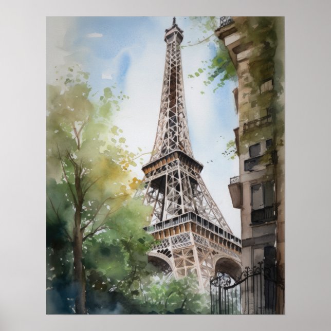 Tour Eiffel Paris France Art Imprimer Poster (Devant)