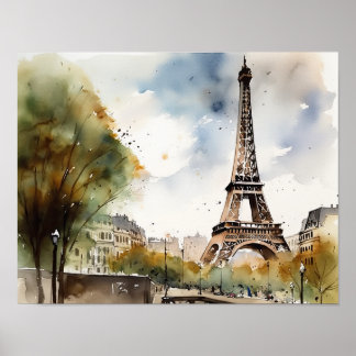 Tour Eiffel Paris France Art Imprimer Poster