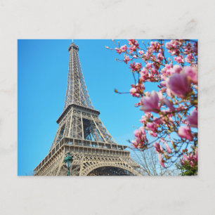 Tour Eiffel, Paris France, Carte postale en fleurs