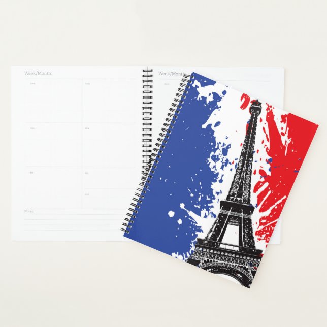 Tour Eiffel | Paris, France | Drapeau Grunge (Devant avec enveloppe)