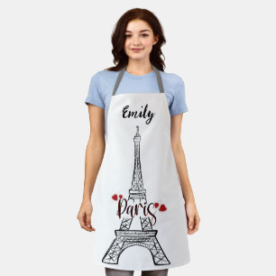 Tour Eiffel, Paris France Tablier avec nom personn