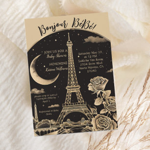 Tour Eiffel Paris glamour Baby shower Invitation