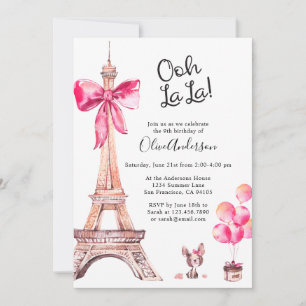 Tour Eiffel Paris Invitations d'anniversaire
