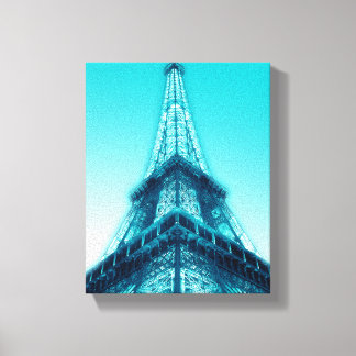 Tour Eiffel Paris Toile Bleue Emballée 8x10