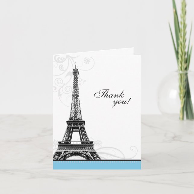 Tour Eiffel Parisienne Merci Cartes (Devant)