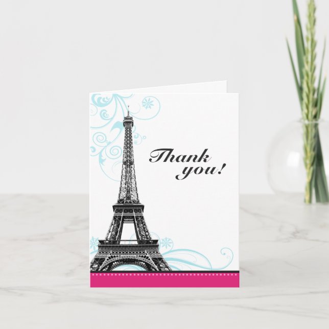 Tour Eiffel Parisienne Merci Cartes (Devant)