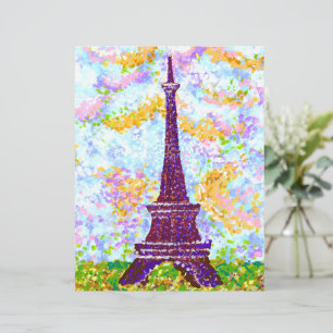Tour Eiffel Paysage de printemps pointilliste