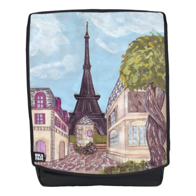 Tour Eiffel paysage inspiré avec sac à dos d'arbre (Devant)