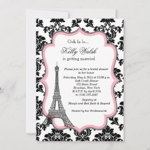 Tour Eiffel Pink Paris Invitation de douche nuptia