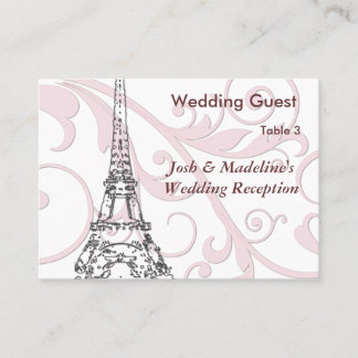 Tour Eiffel & Pink Soll Reception Cartes de table