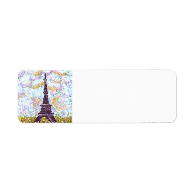 Tour Eiffel Pointillisme ciel étiquettes de adress (Devant)