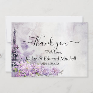 Tour Eiffel Romance Lavande Mariage Merci