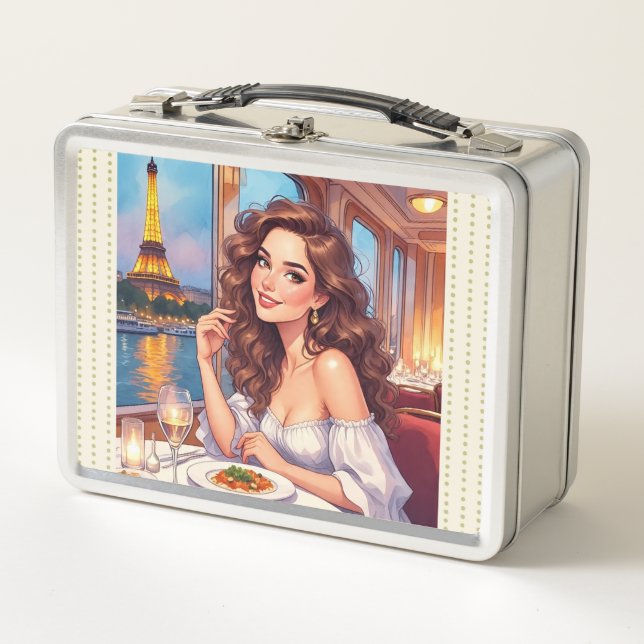 Tour Eiffel, Seine Romance, Lunchbox métallique (Devant)