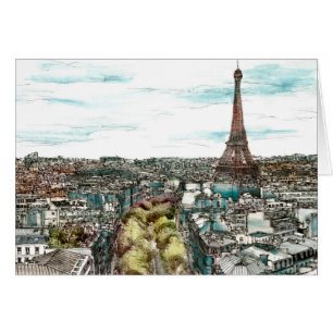 Tour Eiffel vintage des destinations dans la vue