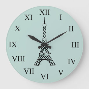 Tour Eiffel Vintage Horloge Murale Cadeau Paris
