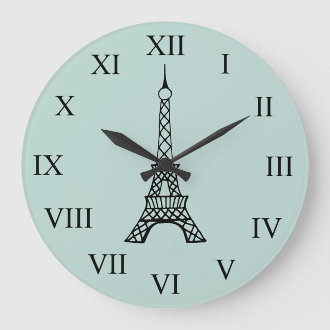 Tour Eiffel Vintage Horloge Murale Cadeau Paris (Recto)